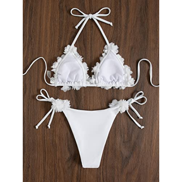 GORGLITTER Women's Trendy Appliques Bikini Set for Beach Fun