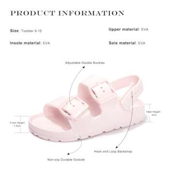 FUNKYMONKEY Kids Lightweight Adjustable Buckle Sandals