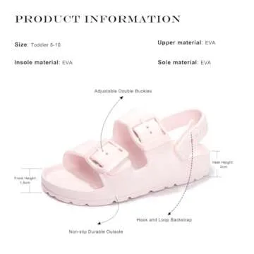 FUNKYMONKEY Kids Lightweight Adjustable Buckle Sandals