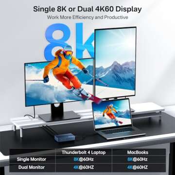 ACASIS Mac Mini Dock with 40Gbps NVMe Enclosure for Dual Monitors
