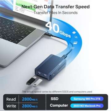 ACASIS Mac Mini Dock with 40Gbps NVMe Enclosure for Dual Monitors