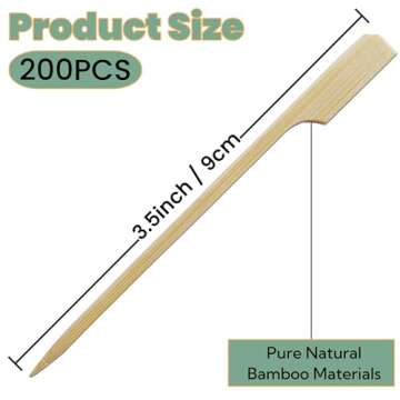 200 PCS Bamboo Skewers for Appetizers, Kabob Skewers, Skewers for Grilling, Bamboo Sticks for Fruit ...