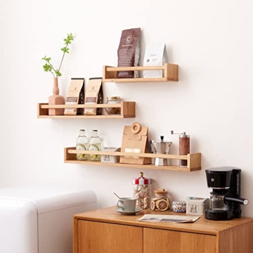 TREOAKWIS Natural Wood Floating Shelves for Stylish Home Decor