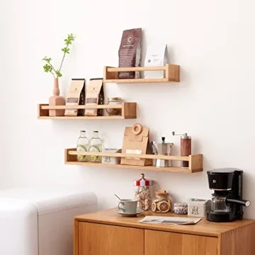 TREOAKWIS Natural Wood Floating Shelves for Stylish Home Decor