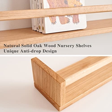 TREOAKWIS Natural Wood Floating Shelves for Stylish Home Decor