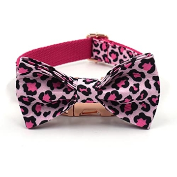 Personalized Dog Collar Pink Leopard Print with Engraving