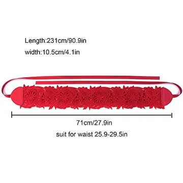 Ayliss Women's Lace Waist Belt Obi Bowknot Cinch Wide Belt Boho Corset Dress Waist Band Pu Leather (...
