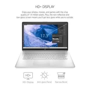 HP 17-inch Laptop, 11th Generation Intel Core i5-1135G7, Iris Xe Graphics, 8 GB RAM, 256 GB SSD, Windows 11 Home (17-cn0025nr,Natural Silver)
