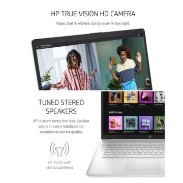 HP 17-inch Laptop, 11th Generation Intel Core i5-1135G7, Iris Xe Graphics, 8 GB RAM, 256 GB SSD, Windows 11 Home (17-cn0025nr,Natural Silver)