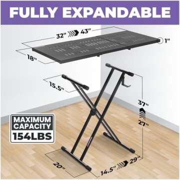 Liquid Stands Expandable DJ Table Stand – Perfect for DJs and Musicians