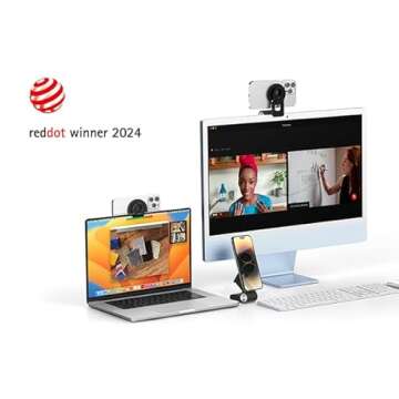 SODI Continuity Camera Mount for Desktop Monitor & iMac, Detachable iPhone Webcam Mount, Adjustable ...
