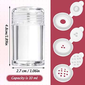 RAYNAG 6 Pieces Mini Empty Loose Powder Bottle Travel Cosmetic Glitter Powder Eye Shadow Powder Box with Sifter and Lids (3 Style)