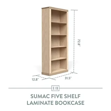Edenbrook 5-Shelf Bookcase for Home or Office Storage