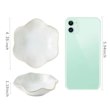 Jewelry Dish Tray, Ring Dish, Ceramic Trinket Tray, Key Bowl, Decorative Plate, for Friends Sisters Daughter Mother (Milky White)