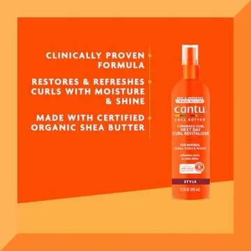 Cantu Comeback Curl Next Day Curl Revitalizer Mist with Shea Butter for Natural Hair, 12 fl oz (Packaging May Vary)