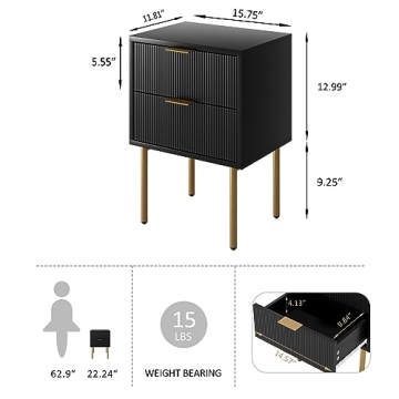 AEPOALUA Nightstand Compact Bedside Table for Bedroom