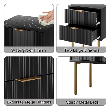 AEPOALUA Nightstand Compact Bedside Table for Bedroom