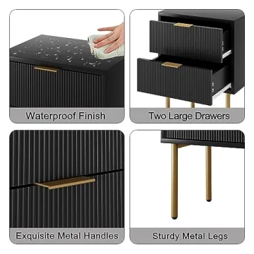AEPOALUA Nightstand Compact Bedside Table for Bedroom