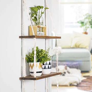 Stylish TIMEYARD Macrame Wall Shelf for Home Decor