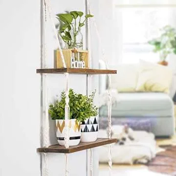 Stylish TIMEYARD Macrame Wall Shelf for Home Decor