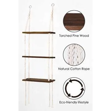 Stylish TIMEYARD Macrame Wall Shelf for Home Decor