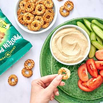 Crisp Power High Protein Pretzel Crisps - 6 Pack x 1.75 oz Crunchy & Flavorful Plant-Based Snack. No Sugar, 28g Protein Per Pack in 3 Savory Flavors, Vegan, Keto Friendly, Non-GMO, Kosher Non-Dairy (1.75 Ounce (Pack of 6), Mix)