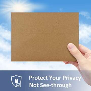 ValBox 200 Qty A7 Invitation Envelopes 5 x 7, 120GSM Brown Kraft Paper Envelopes for 5x7 Cards, Self Seal, Weddings, Invitations, Baby Shower, Stationery, Office, 5.25 x 7.25 Inches