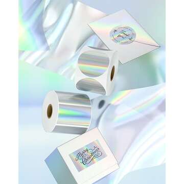 MUNBYN 2" Holographic Thermal Label Stickers for Gifts