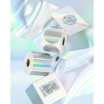 MUNBYN 2" Holographic Thermal Label Stickers for Gifts