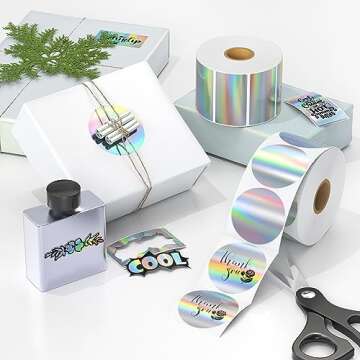 MUNBYN 2" Holographic Thermal Label Stickers for Gifts