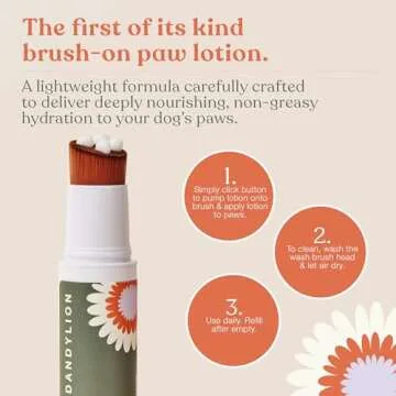 Dandylion Soft Paws Hydrating Dog Paw Lotion with Brush