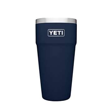 YETI Rambler 26 oz Stackable Cup, Vacuum Insulated, Stainless Steel with No Lid, Navy