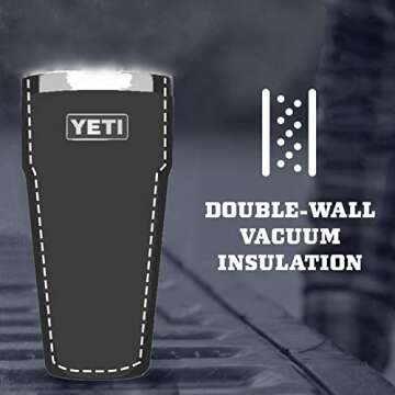 YETI Rambler 26 oz Stackable Cup, Vacuum Insulated, Stainless Steel with No Lid, Navy