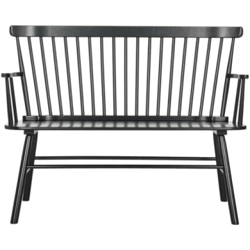 Elegant Safavieh Addison Spindle Back Settee in Black