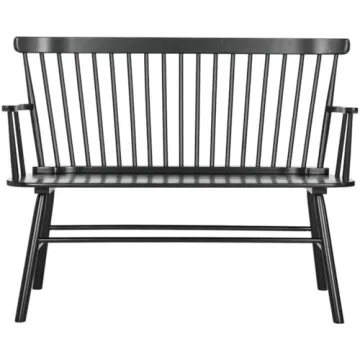 Elegant Safavieh Addison Spindle Back Settee in Black