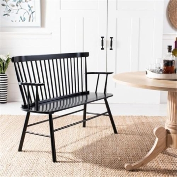 Elegant Safavieh Addison Spindle Back Settee in Black