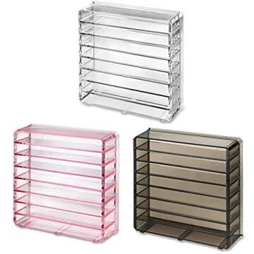 BY ALEGORY byAlegory Acrylic Makeup Eyelashes 'Lash' Organizer w/Removable Dividers Designed To Stand & Lay Flat 8 Space False Eye Lash Extension Cosmetic Storage - Clear