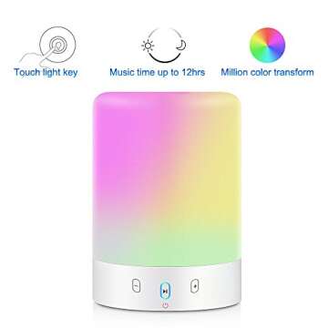 VOCH Night Light Bluetooth Speaker, Portable Wireless Bluetooth Speaker, 6 Color LED Themes Bedside Table Light/Smart Touch Control Color Changing Stereo Subwoofer