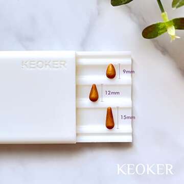 Keoker Polymer Clay Bead Roller, Polymer Clay Earrings Tools, Round Bead Maker, Clay Jewelry Making Tool, Helps You Make Perfectly Round Beads in Three Sizes (Teardrop Shape Bead)