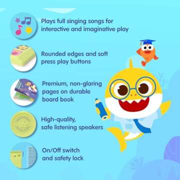 Baby Shark Sing-Alongs 10 Button Sound Book | Baby Shark Toys | Learning & Education Toys | Interactive Baby Books for Toddlers 1-3 | Gifts for Boys & Girls