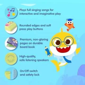 Baby Shark Sing-Alongs 10 Button Sound Book | Baby Shark Toys | Learning & Education Toys | Interactive Baby Books for Toddlers 1-3 | Gifts for Boys & Girls