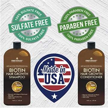 First Botany, Biotin Hair Growth Shampoo Conditioner Anti Hair Loss Thickening formula Collagen & St...