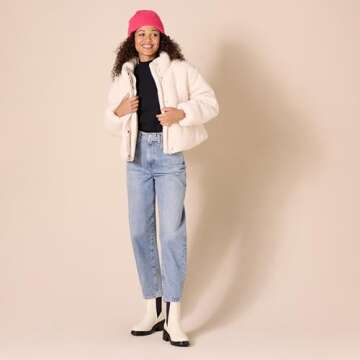 Stylish Amazon Essentials Cropped Puffer Jacket for Winter