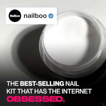 Nailboo Here's a Tip Premium Dip Nails Starter Kit, Nail Powder Dip Kit for DIY At Home Manicure, In...