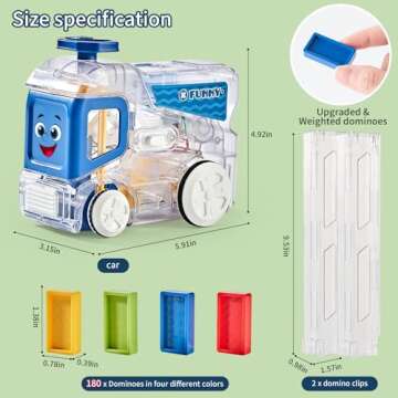 Upgrade Large Domino Train Set, Toys for Age 5-7,Automatic Electric Toy for Ages 5-7,Christmas Birthday Gifts for Boys Girls