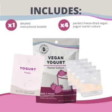 Cultures for Health Vegan Yogurt Starter | 4 Packets DIY Probiotic Yogurt