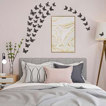 72 Pcs Black Butterfly Decorations, 3 Sizes 3 Styles, 3D Butterfly Wall Decor, Butterfly Party Decorations, Birthday Decorations, Butterflies for Crafts, Cake Decorating, Wall Stickers Room Decor