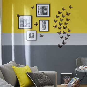 72 Pcs Black Butterfly Decorations, 3 Sizes 3 Styles, 3D Butterfly Wall Decor, Butterfly Party Decorations, Birthday Decorations, Butterflies for Crafts, Cake Decorating, Wall Stickers Room Decor