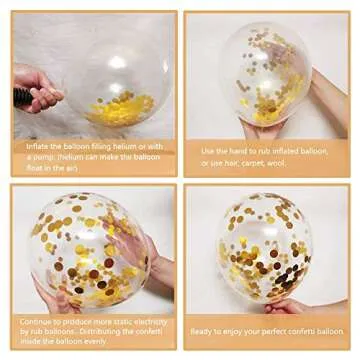 Black and Gold Confetti Balloons for Any Celebration