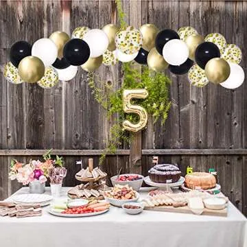 Black and Gold Confetti Balloons for Any Celebration